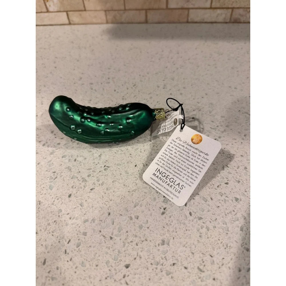Inge Glas Legend Christmas Pickle Green Glass Ornament Germany